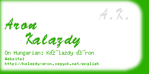 aron kalazdy business card
